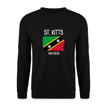 Saint Kitts and Nevis - Caribbean - West Indies - Unisex Sweatshirt - black - Front - Alina (178cm) & Michal (187cm)