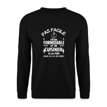 GREAT COOK - Unisex Sweatshirt - black - Front - Alina (178cm) & Michal (187cm)
