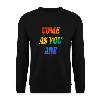 Come as you are LGBTQ pride slogan - Unisex Sweatshirt - black - Front - Alina (178cm) & Michal (187cm)