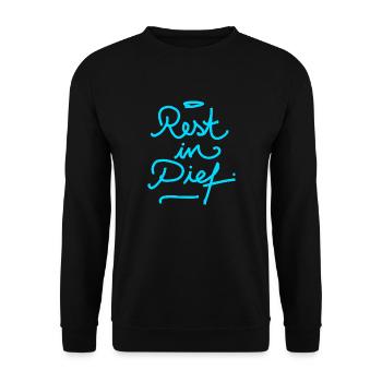 REPOS À PIEF (R.I.P.) Écriture - Sweat-shirt Unisexe - noir - Devant - Alina (178cm) & Michal (187cm)