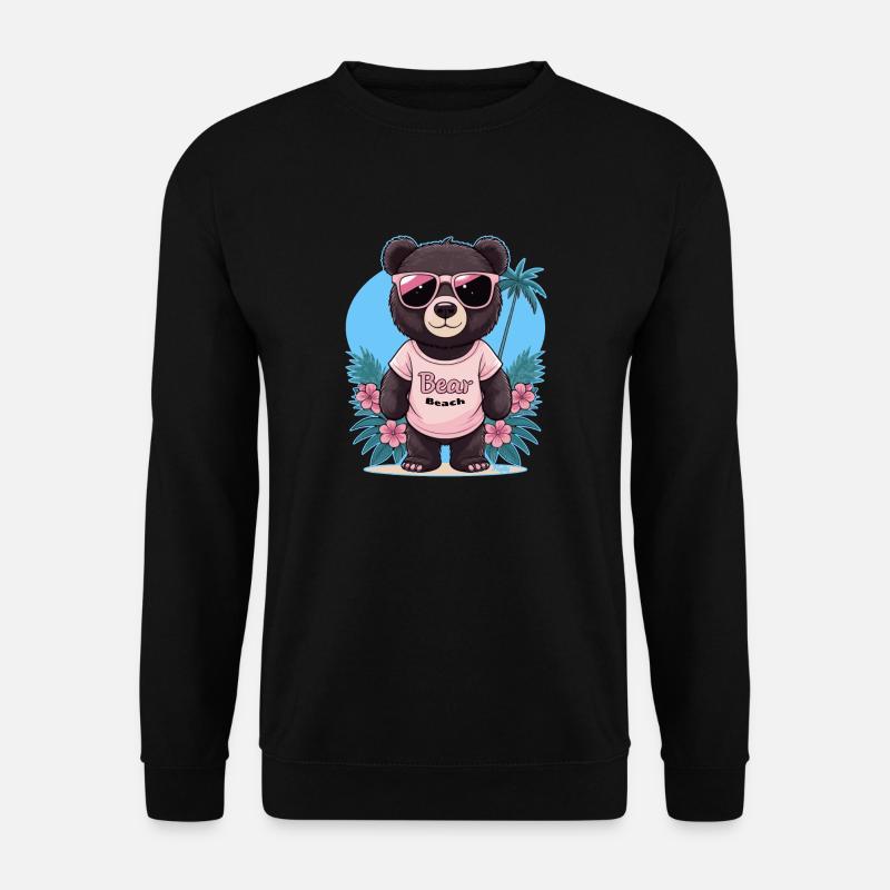 Teddybär im Urlaub 🐻 - Unisex Pullover - Schwarz