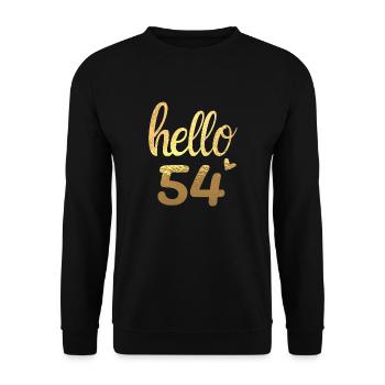 Hello 54 gold - Unisex Sweatshirt - black - Front - Alina (178cm) & Michal (187cm)