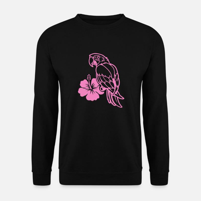 papagei tier comic hibiskus - Unisex Pullover - Schwarz
