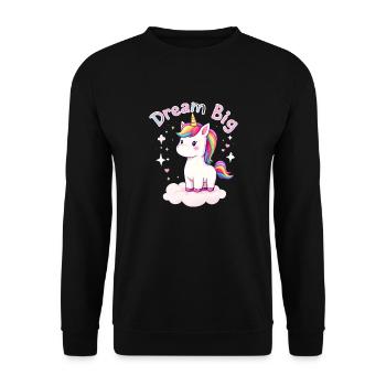Dream Big Unicorn Inspiration for Unicorn Lovers - Unisex Sweatshirt - black - Front - Alina (178cm) & Michal (187cm)