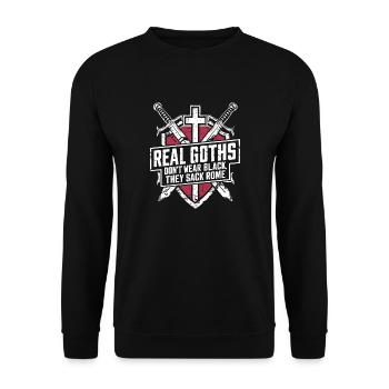Römer vs. Goths: Echter Style - Unisex Pullover - Schwarz - Vorne - Alina (178cm) & Michal (187cm)