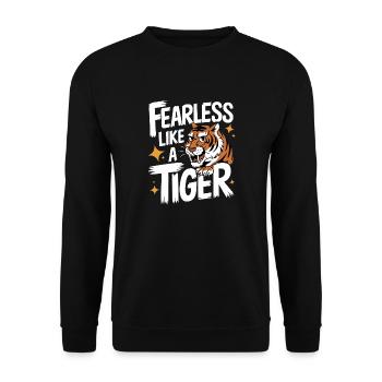 Tiger Tier Zoo Wildtier - Unisex Pullover - Schwarz - Vorne - Alina (178cm) & Michal (187cm)