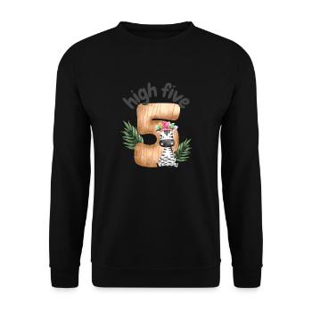 High Five Zebra Safari - Unisex Pullover - Schwarz - Vorne - Alina (178cm) & Michal (187cm)