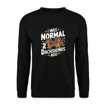 Chien teckel - Sweat-shirt Unisexe - noir - Devant - Alina (178cm) & Michal (187cm)