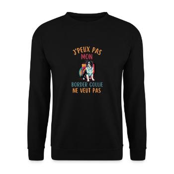 mon border collie ne veut pas chien doux - Sweat-shirt Unisexe - noir - Devant - Alina (178cm) & Michal (187cm)