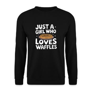 Waffles Breakfast Sweets - Unisex Sweatshirt - black - Front - Alina (178cm) & Michal (187cm)