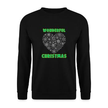 Wonderful Christmas Graphic Lettering T-Shirt - Unisex Sweatshirt - black - Front - Alina (178cm) & Michal (187cm)