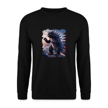Cat Monster Art Lustige Geschenke Für Männer Frauen Kind - Unisex Pullover - Schwarz - Vorne - Alina (178cm) & Michal (187cm)