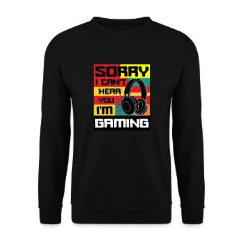 Funny Cool Gamer for Boys Teens Men Video Gaming - Unisex Sweatshirt - black - Front - Alina (178cm) & Michal (187cm)