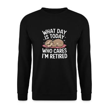 Faultier Faultiere Schlafen Faul - Unisex Pullover - Schwarz - Vorne - Alina (178cm) & Michal (187cm)
