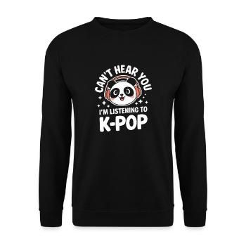 K-Pop Music Korean Pop - Unisex Sweatshirt - black - Front - Alina (178cm) & Michal (187cm)
