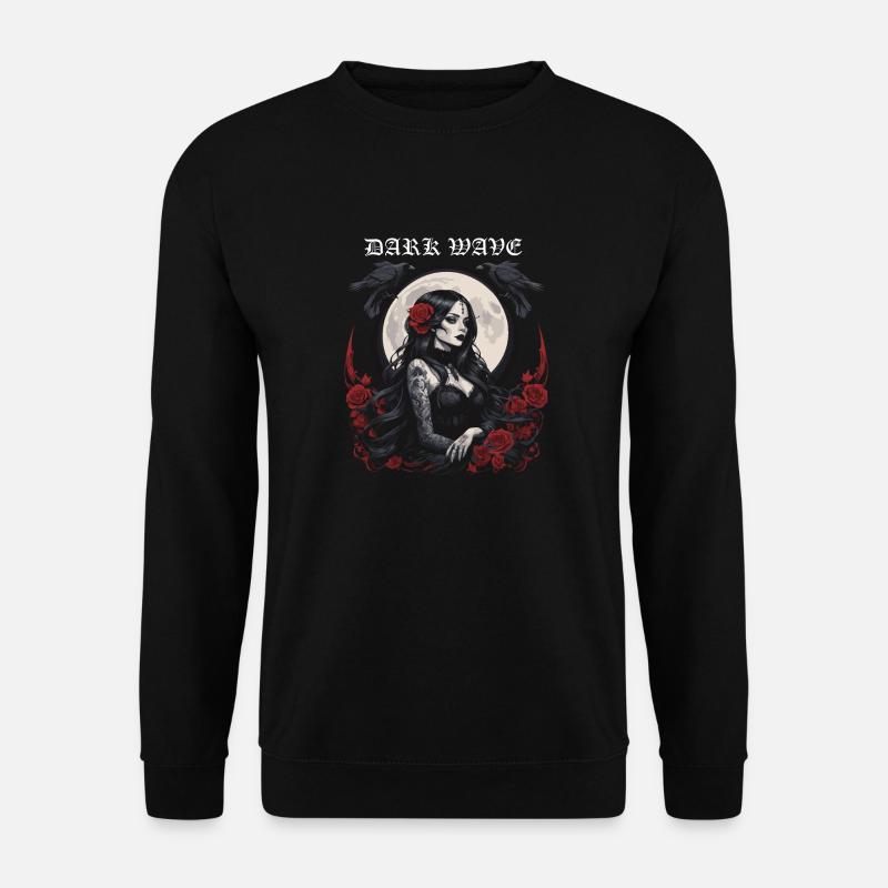 Dunkles Wellendesign - Unisex Pullover - Schwarz