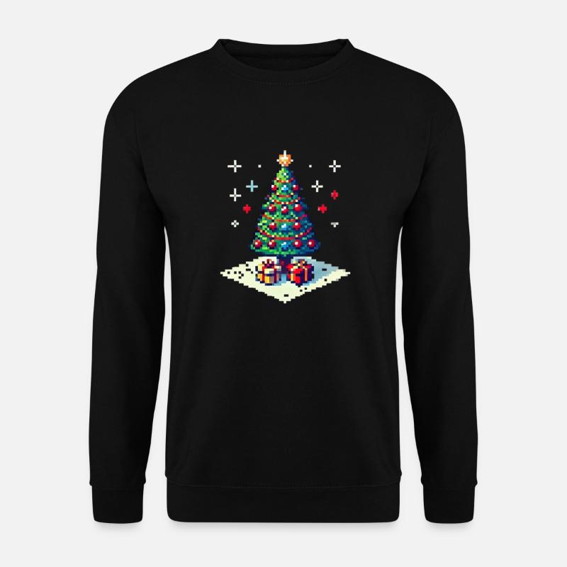8 Bit Weihnachtsbaum - Unisex Pullover - Schwarz