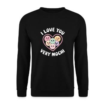 Mochi Love for Sweet Tooth - Unisex Sweatshirt - black - Front - Alina (178cm) & Michal (187cm)