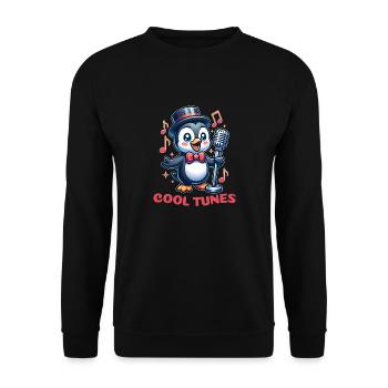 Pingouin Chanteur de Jazz - Sweat-shirt Unisexe - noir - Devant - Alina (178cm) & Michal (187cm)
