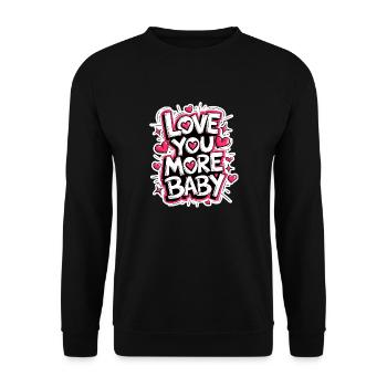 Je t'aime mon amour T-shirt pour cadeau valentin - Sweat-shirt Unisexe - noir - Devant - Alina (178cm) & Michal (187cm)