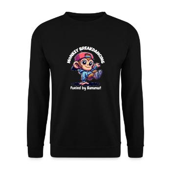 Affen-Breakdancer - Unisex Pullover - Schwarz - Vorne - Alina (178cm) & Michal (187cm)