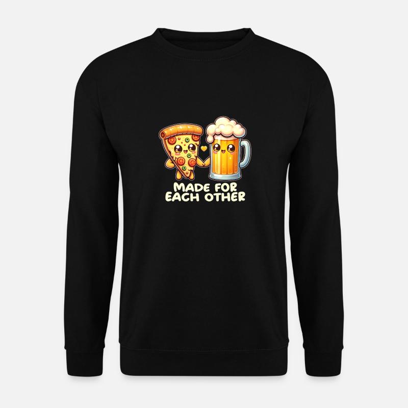 Pizza und Bier - Unisex Pullover - Schwarz