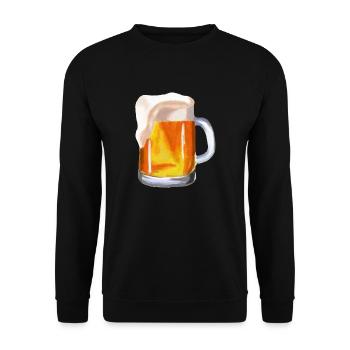Bier 20240807074229 - Unisex Pullover - Schwarz - Vorne - Alina (178cm) & Michal (187cm)