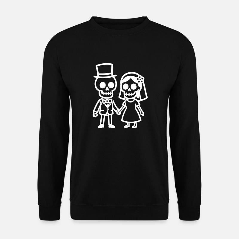 Married Wedding Skull - Unisex Sweatshirt - black