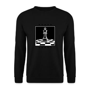 Schach König Chess - Unisex Pullover - Schwarz - Vorne - Alina (178cm) & Michal (187cm)