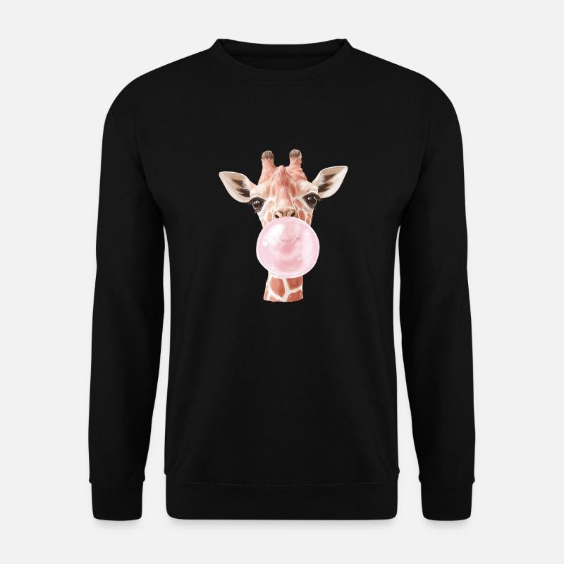 Funny Giraffe Bubble Gum - Unisex Sweatshirt - black