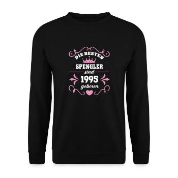 Geburtstag 1995 Spenglerin Kollegin Spengler Geb - Unisex Pullover - Schwarz - Vorne - Alina (178cm) & Michal (187cm)