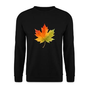 Leaf Maple Leaf Watercolor 1 - Unisex Sweatshirt - black - Front - Alina (178cm) & Michal (187cm)