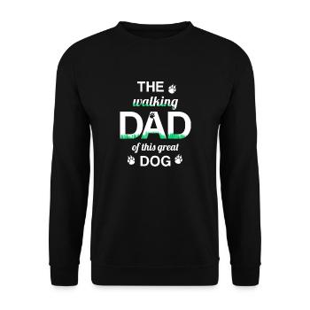 WALKING DAD dog dog dad Hundebesitzer Herrchen - Unisex Pullover - Schwarz - Vorne - Alina (178cm) & Michal (187cm)