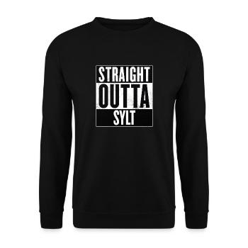 Straight Outta Sylt - Unisex Pullover - Schwarz - Vorne - Alina (178cm) & Michal (187cm)