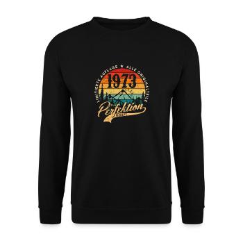 1973 Vintage Birthday Gift Idea Perfection - Sweat-shirt Unisexe - noir - Devant - Alina (178cm) & Michal (187cm)