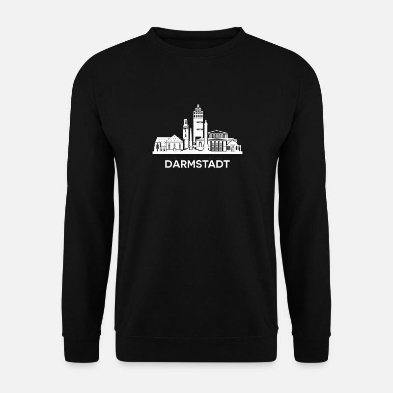 Darmstadt, weiß - Unisex Pullover - Schwarz
