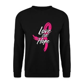 Love Life Hope Cancer Fight - Sweat-shirt Unisexe - noir - Devant - Alina (178cm) & Michal (187cm)