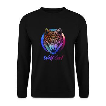 Wolf - Unisex Sweatshirt - black - Front - Alina (178cm) & Michal (187cm)
