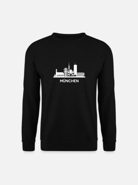 München, weiß - Unisex Pullover - Schwarz