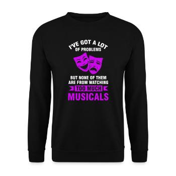 Theater Broadway-Musical Geschenk - Unisex Pullover - Schwarz - Vorne - Alina (178cm) & Michal (187cm)