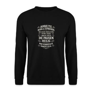 Dictons drôles Travail Pause Bureau de l’emploi - Sweat-shirt Unisexe - noir - Devant - Alina (178cm) & Michal (187cm)