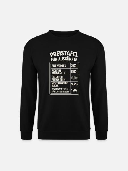 Witzige Sprüche Lustig Frech Dumme Frage - Unisex Pullover - Schwarz