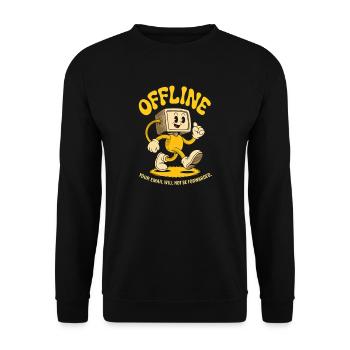 Offline Office PC Emails Computer - Unisex Sweatshirt - black - Front - Alina (178cm) & Michal (187cm)
