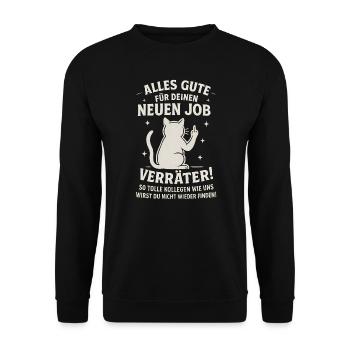 Kollegen Abschied Kollege Jobwechsel - Unisex Pullover - Schwarz - Vorne - Alina (178cm) & Michal (187cm)