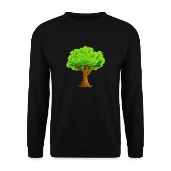 baum tree baumstamm wald forest woods33 - Unisex Pullover - Schwarz - Vorne - Alina (178cm) & Michal (187cm)