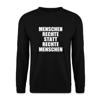 Gegen rechts - Unisex Pullover - Schwarz - Vorne - Alina (178cm) & Michal (187cm)