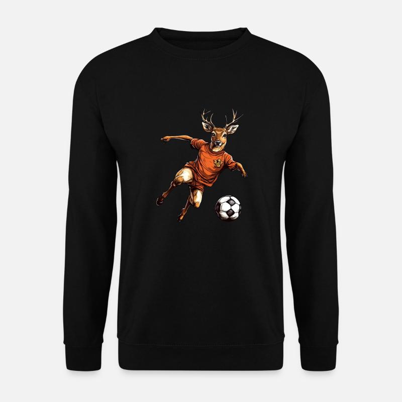 Hirsche Fussball - Unisex Pullover - Schwarz