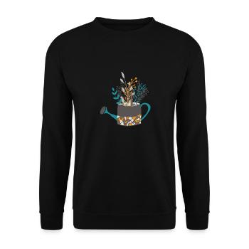 Gartenarbeit Gießkanne Gärtnern Garten Blumen - Unisex Pullover - Schwarz - Vorne - Alina (178cm) & Michal (187cm)