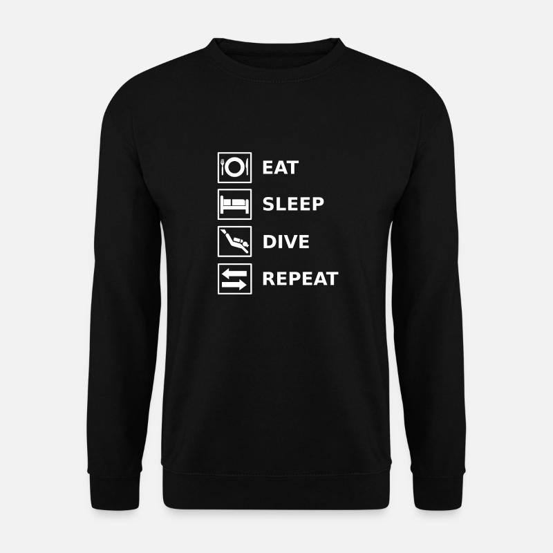 Eat Sleep Dive Repeat Diving Diver - Unisex Pullover - Schwarz