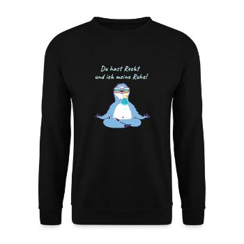 Faultier,Ruhe,Sonnenbrille,Cocktail, Yoga - Unisex Pullover - Schwarz - Vorne - Alina (178cm) & Michal (187cm)